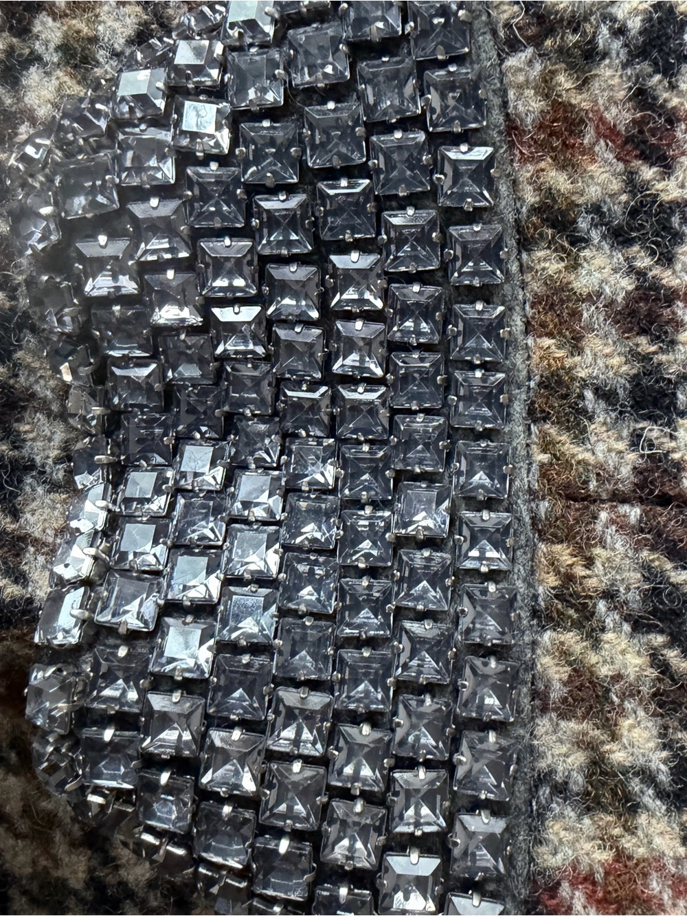 J. Crew Plaid houndstooth Tailored Blazer with Jeweled Collar - Picture 9 of 10